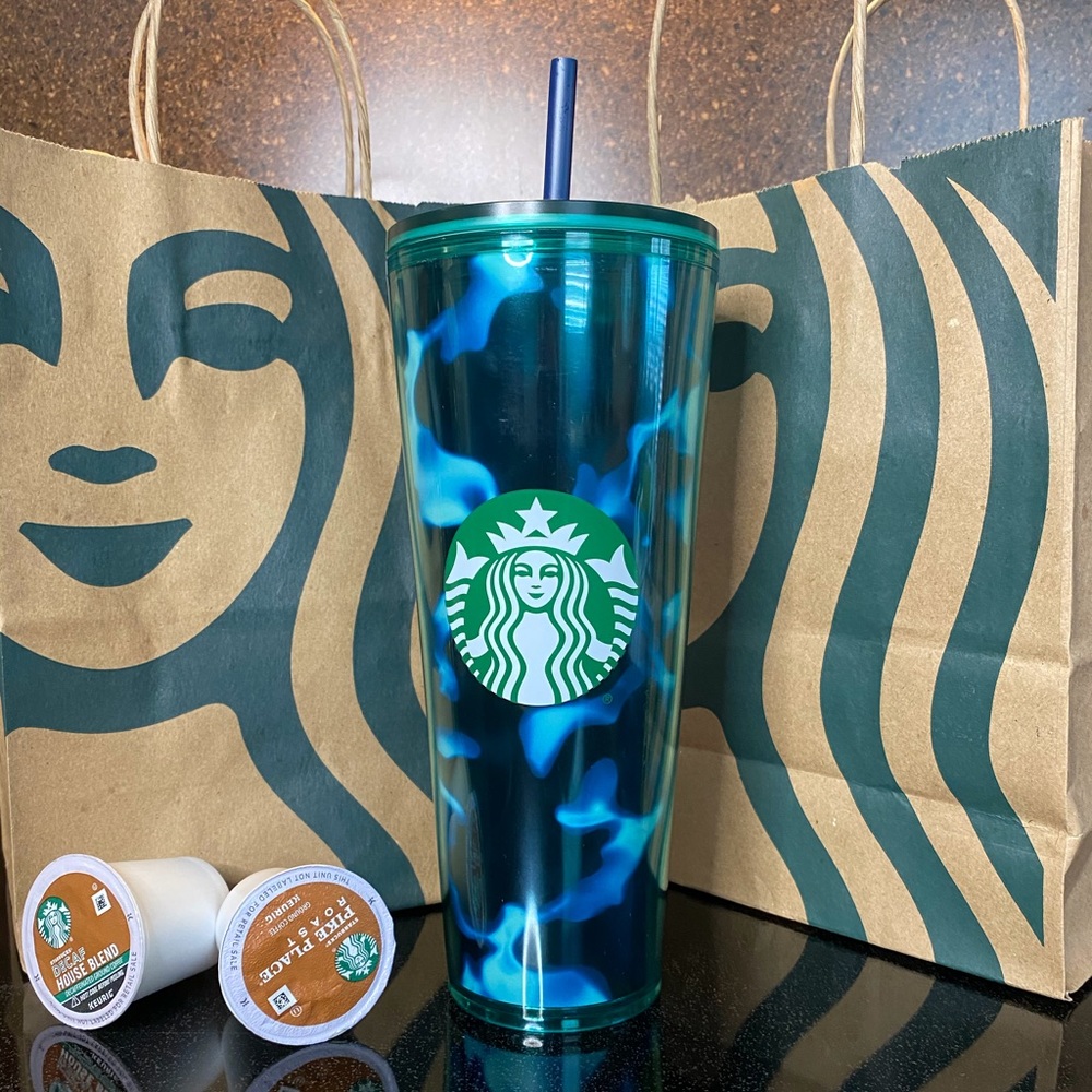 🐢STARBUCKS🐢 Blue/Green Tortoiseshell Tumbler